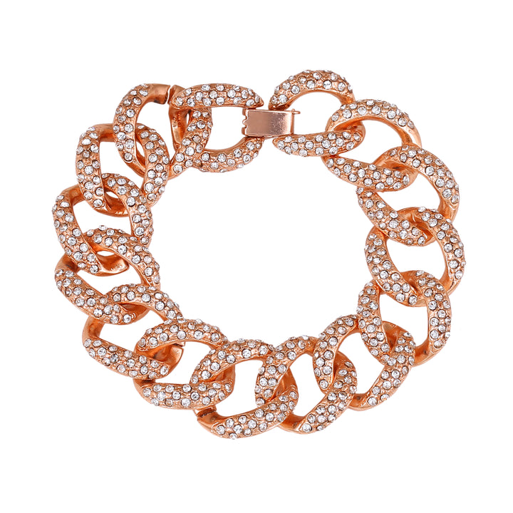 Estele Rose Gold Plated Exquisite Cuban Bracelet for Women