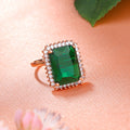 Green CZ Adjustable Ring