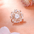 Estele Rose Gold Plated CZ Gorgeous Finger Ring for Women(Adjustable)