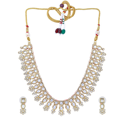 Estele Gold Plated Traditional Kundan Jewellery Set for Women