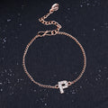Estele Rose Gold Plated Captivating Medium 'P' Letter Bracelet with Crystals for Women