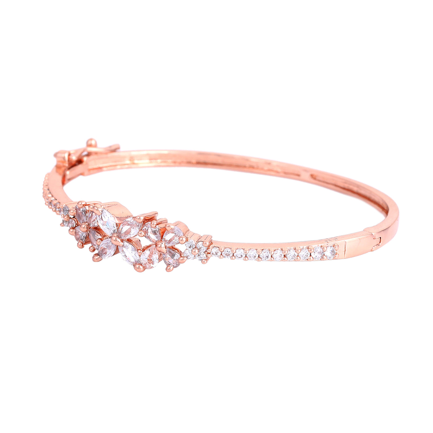 Estele Luminous Luxe: Exquisite American Diamond Bracelet with Premium Rosegold Finish for Women – Ultra-Lightweight & Comfort Fit for Timeless Elegance