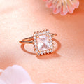 Estele Rose Gold Plated CZ Square Designer Finger Ring for Women(Adjustable)