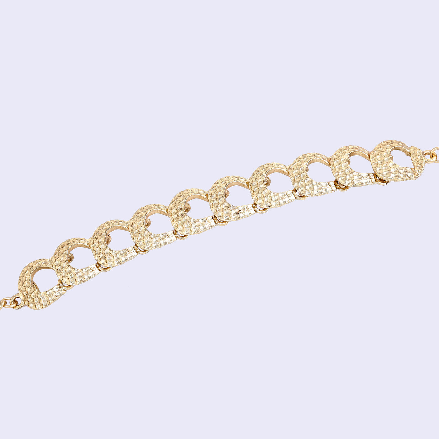 Estele Gold Tone Trendy & Stylish Adjustable Beaten Gold Bracelet for Women