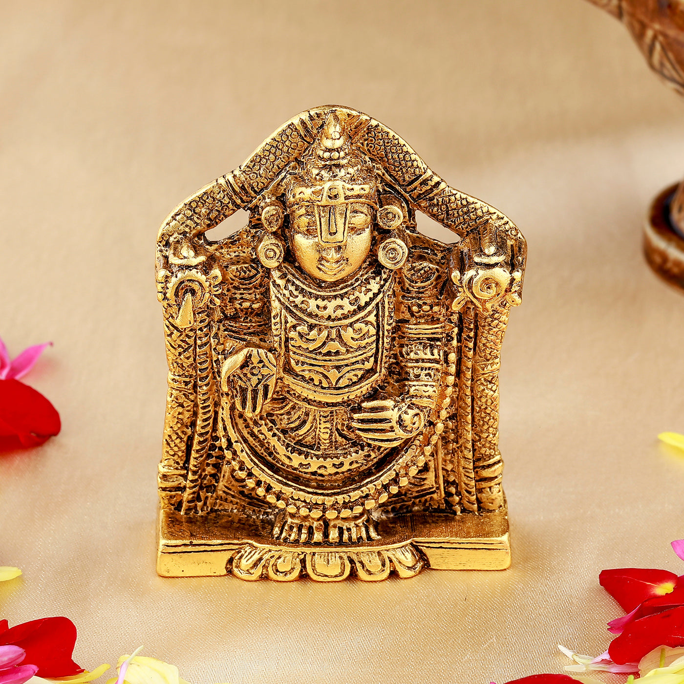 Estele Gold Plated Lord Venkateshwara (Tirupati Balaji) Idol