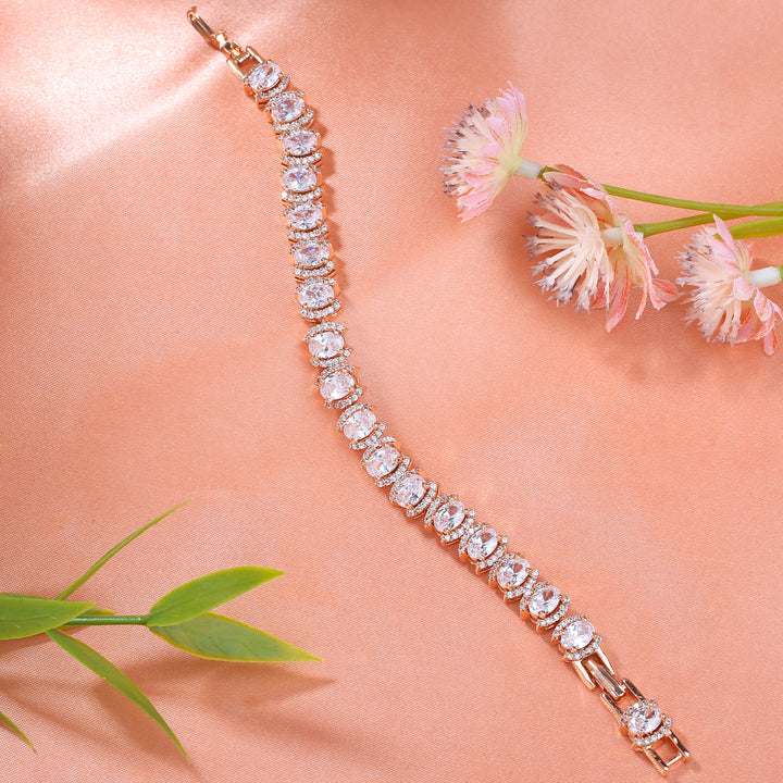 Estele Rose Gold Plated Sparkling Bracelet for Women