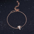 Estele Rose Gold Plated Captivating Medium 'T' Letter Bracelet with Crystals for Women