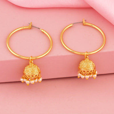 Estele Gold Plated Bold Hoop Jhumka For Girl's