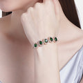 Estele Rose Gold Plated CZ Precious Pears Bracelet with Emerald Crystals for Women