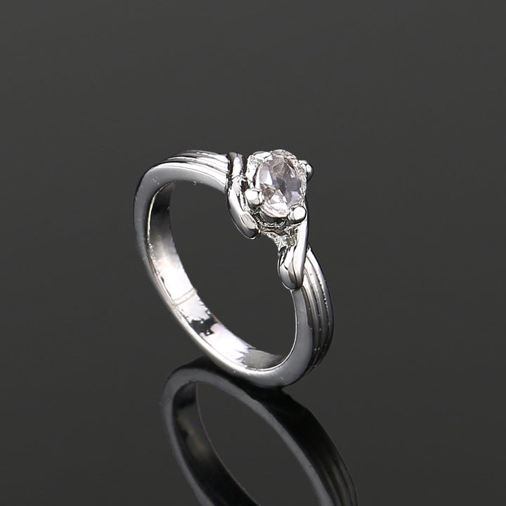Estele Silver Band With White Stone For Women ( non adjustable)