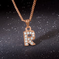 Estele Rosegold Splendid Medium 'R' Letter Pendant with Austrian Crystals for Women