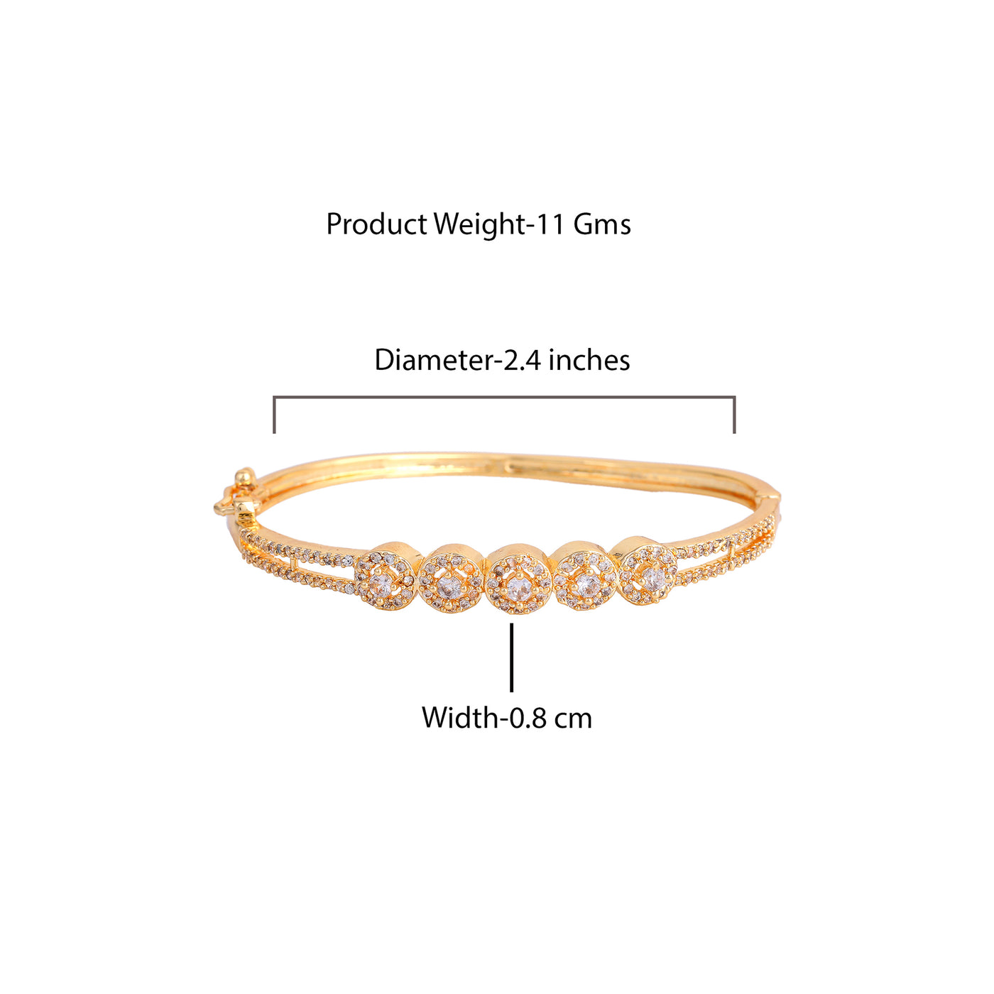 Estele Eternal Radiance: Delicate & Lightweight American Diamond Bracelet with Glossy Gold Plated for Women– A Statement of Luxury & Grace