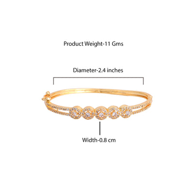 Estele Eternal Radiance: Delicate & Lightweight American Diamond Bracelet with Glossy Gold Plated for Women– A Statement of Luxury & Grace