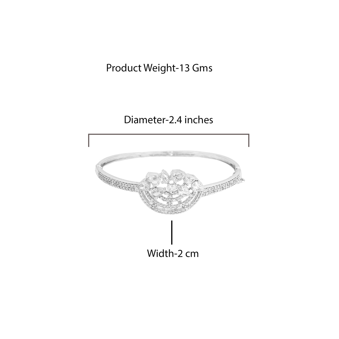 Estele Eternal Shine: Timeless American Diamond Bracelet with Shining Rhodium Finish for Women– Ultra-Lightweight & Comfort Fit for Sophisticated Charm