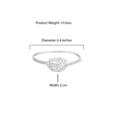 Estele Eternal Shine: Timeless American Diamond Bracelet with Shining Rhodium Finish for Women– Ultra-Lightweight & Comfort Fit for Sophisticated Charm