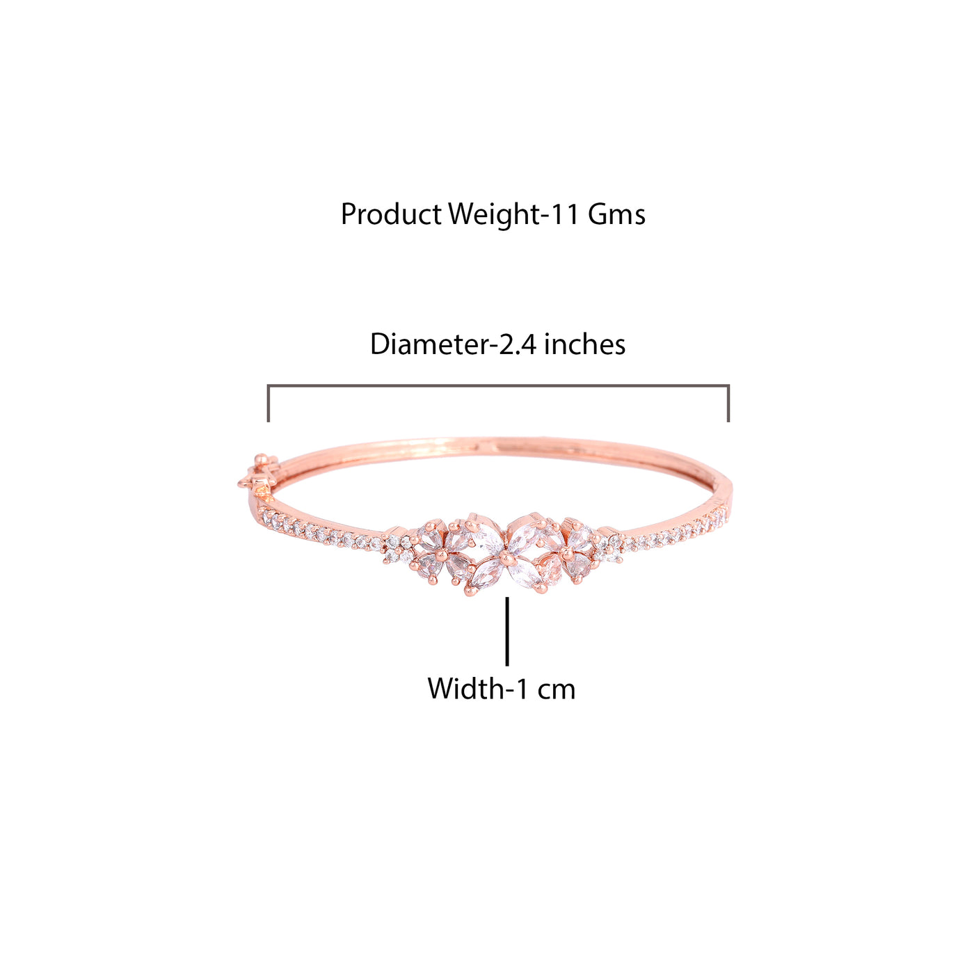 Estele Luminous Luxe: Exquisite American Diamond Bracelet with Premium Rosegold Finish for Women – Ultra-Lightweight & Comfort Fit for Timeless Elegance