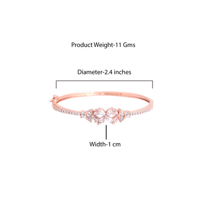 Estele Luminous Luxe: Exquisite American Diamond Bracelet with Premium Rosegold Finish for Women – Ultra-Lightweight & Comfort Fit for Timeless Elegance