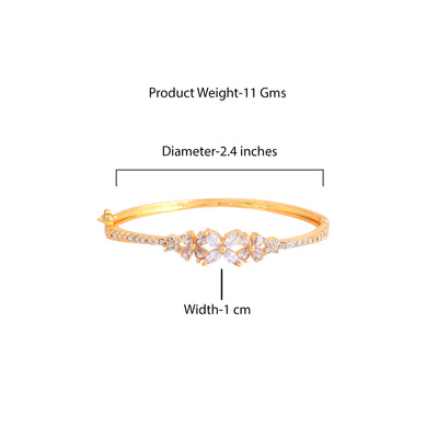 Estele Eternal Spark: Sleek & Dazzling Gold Plated American Diamond Bracelet for Women– A Fusion of Lightweight Luxury & Style