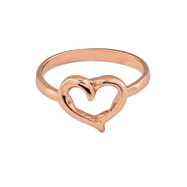 Estele Rose Gold Plated Heart Shaped Finger Ring for Women