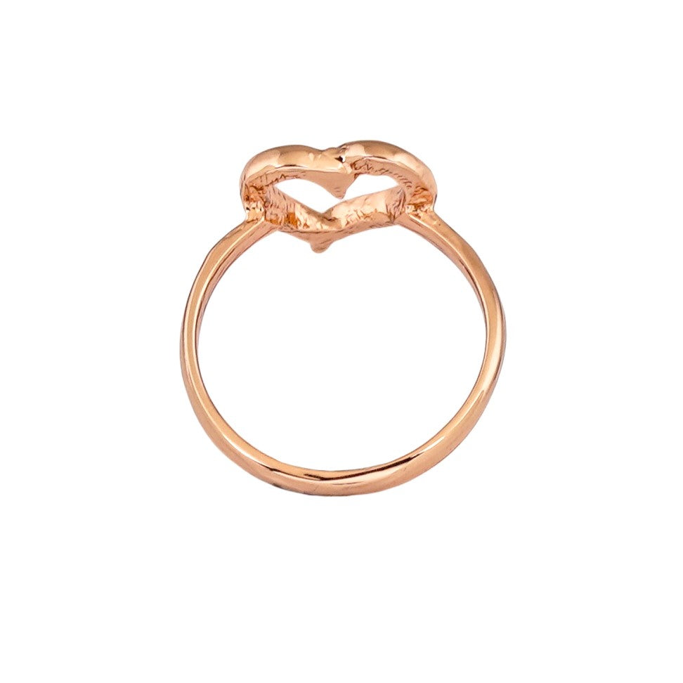 Estele Rose Gold Plated Heart Shaped Finger Ring for Women