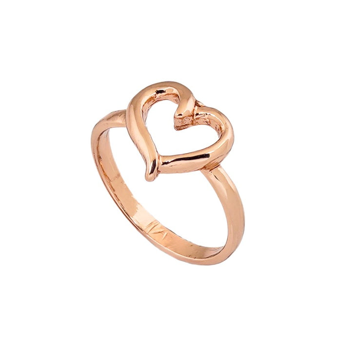 Estele Rose Gold Plated Heart Shaped Finger Ring for Women
