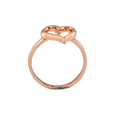 Estele Rose Gold Plated Heart Shaped Finger Ring for Women