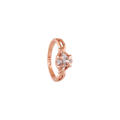 Estele Rose Gold Plated Gorgeous Finger Ring with Austrian Crystals for Women