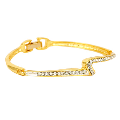 Estele 24Kt Gold Plated Shining Thunder Bracelet with Austrian Crystals for Women