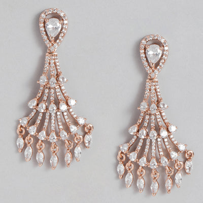 Estele Rose Gold Plated CZ Beautiful Designer Earrings for Women