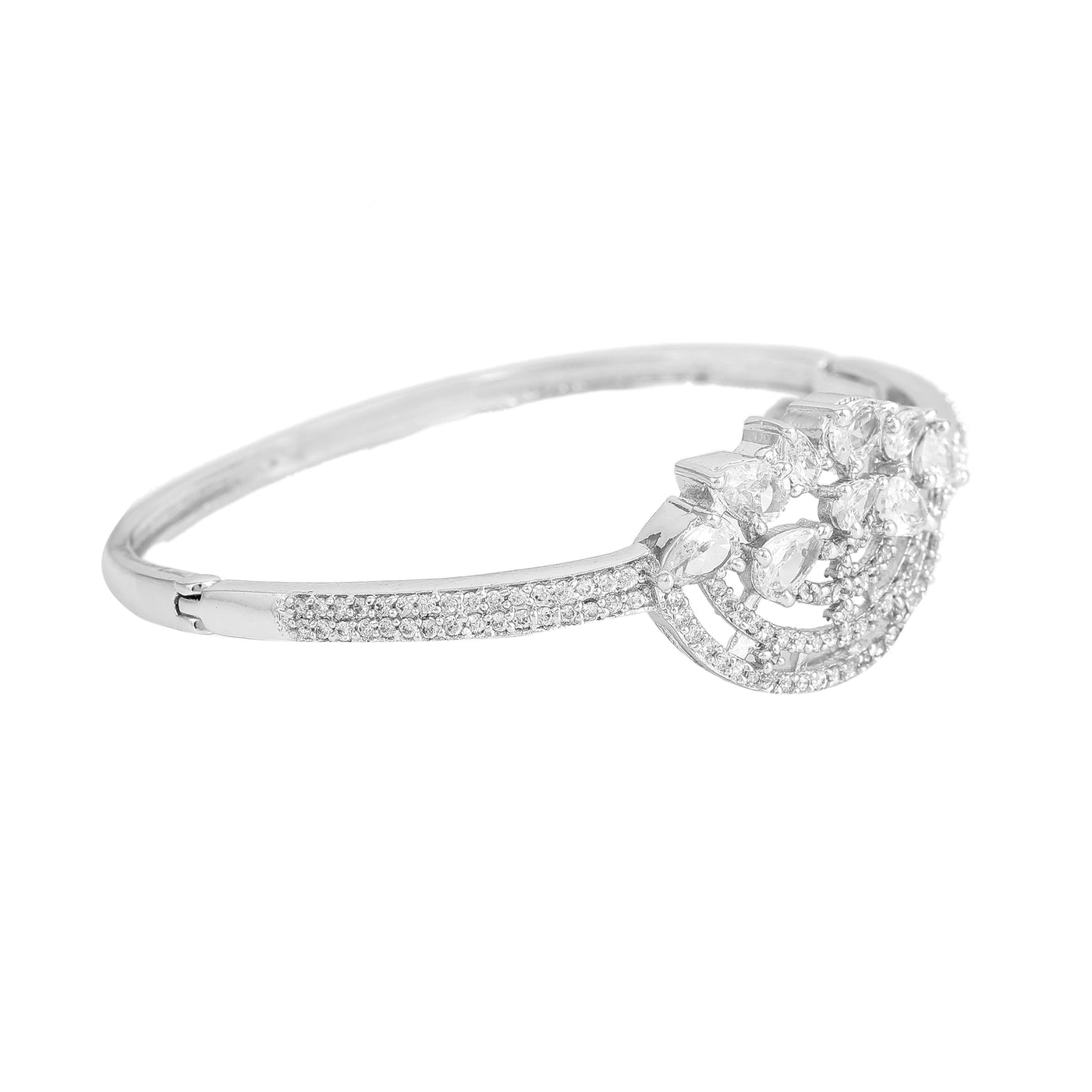 Estele Eternal Shine: Timeless American Diamond Bracelet with Shining Rhodium Finish for Women– Ultra-Lightweight & Comfort Fit for Sophisticated Charm