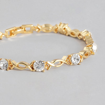Estele Gold Plated Gorgeous Bracelet with Crystals for Girls/Women