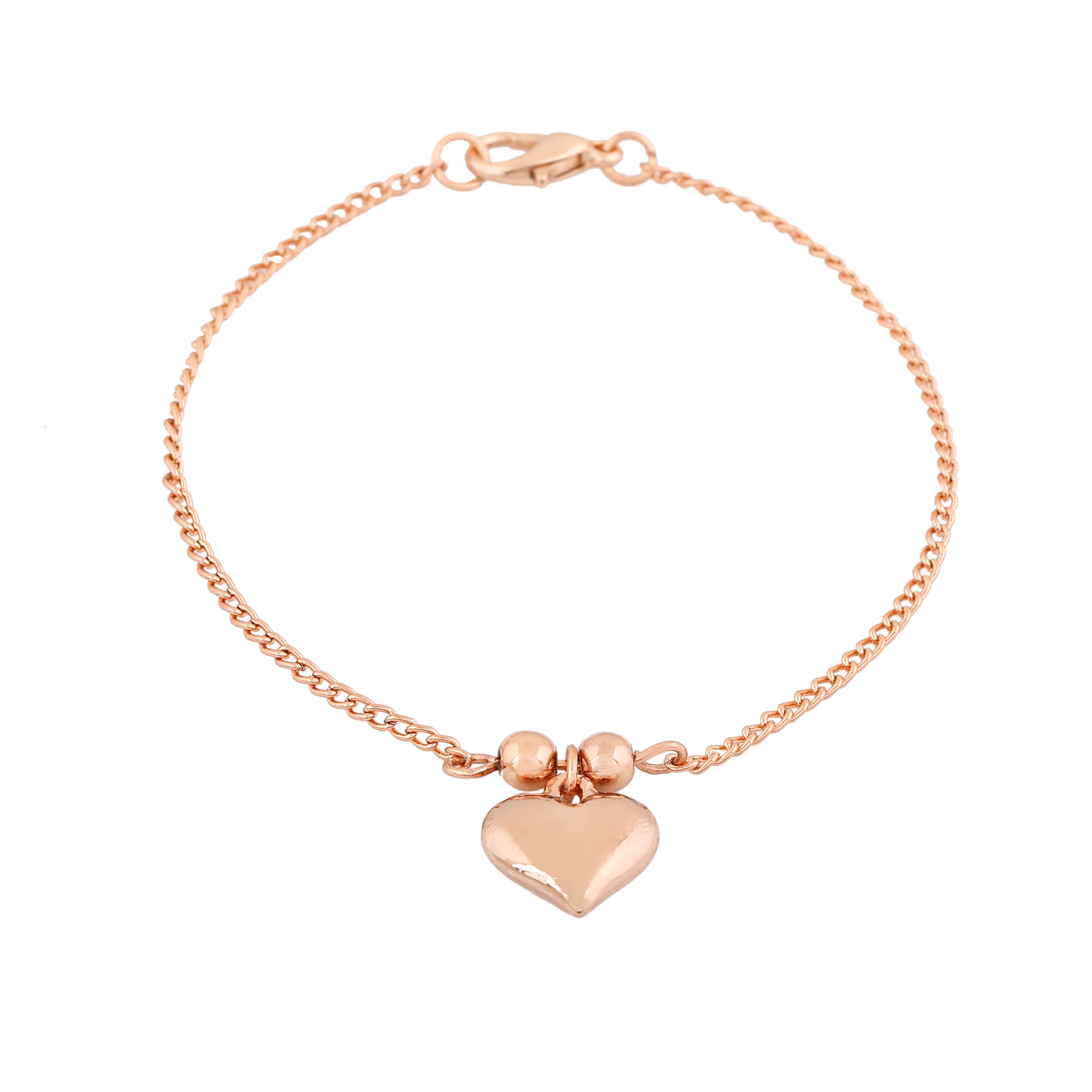 Estele Rose Gold Plated Heart Shaped Bracelet for Women