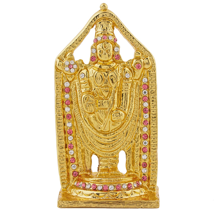 Estele Gold Plated Lord Venkateshwara (Tirupathi Balaji) Idol (BG - with stones)