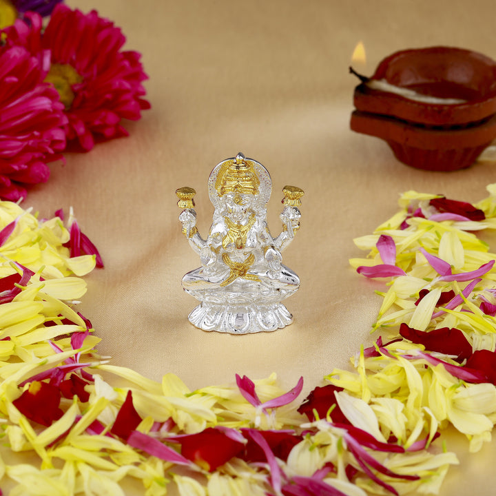 Estele Gold & Rhodium Plated Goddess Lakshmi Ji Idol (03T)