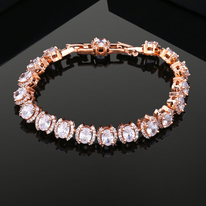 Estele Rose Gold Plated Sparkling Bracelet for Women
