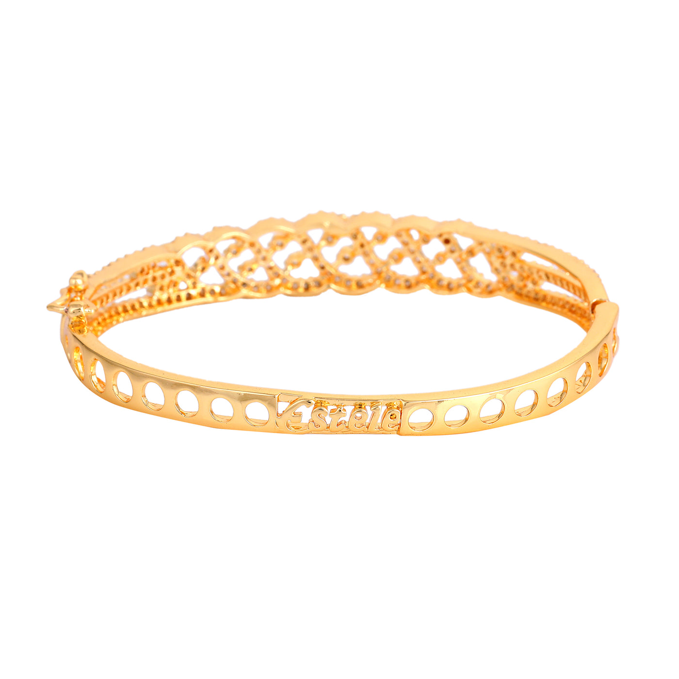 Estele Luxe Glow – Gold Plated Comfort Fit Stunning White American Diamond Bracelet for Girls & Women | A Timeless Touch of Brilliance