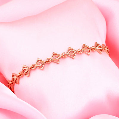 Estele Rose Gold Plated Geometric Designer Bracelet for Women