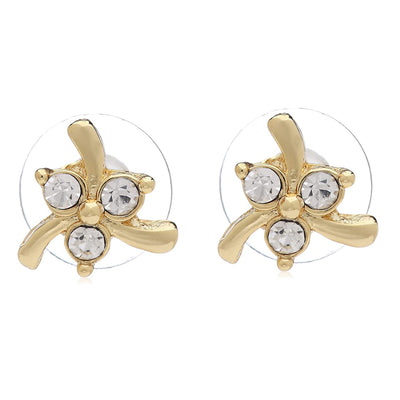 Estele Gold Plated Flower Designer Stud Earrings for Women