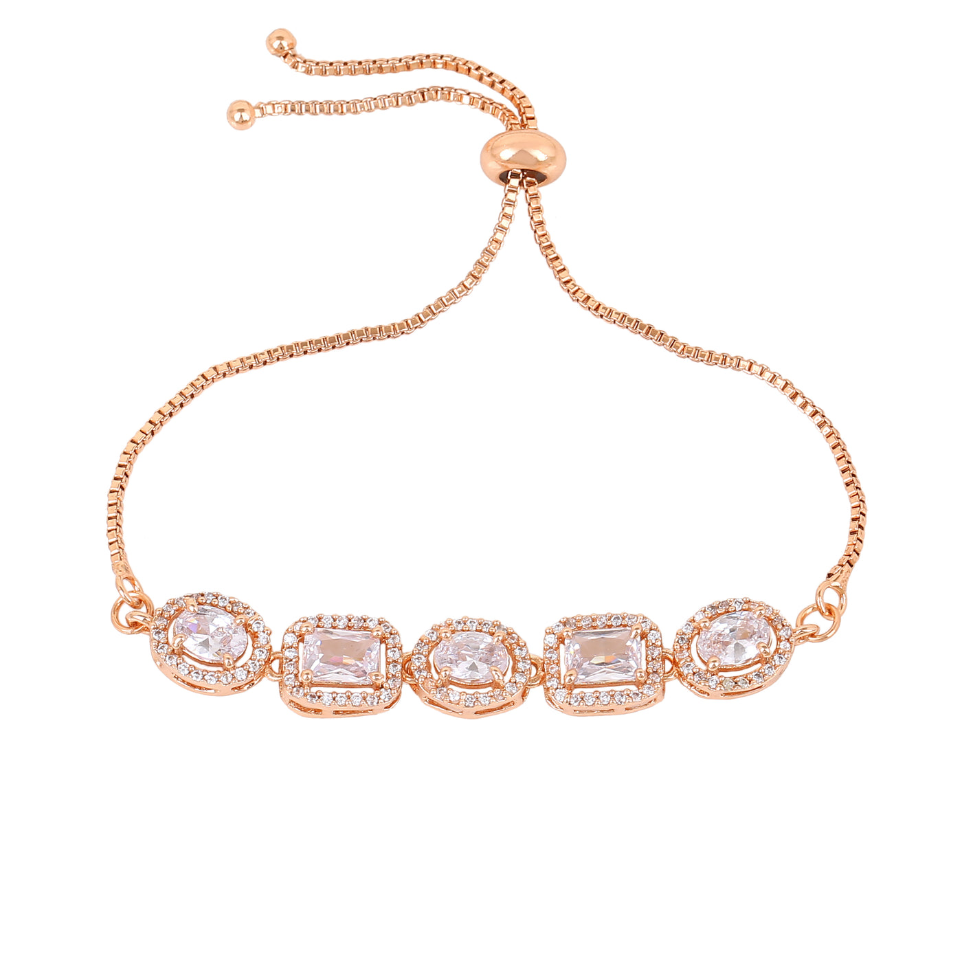 Estele Rose Gold Plated CZ Beautiful Designer Bracelet for Women