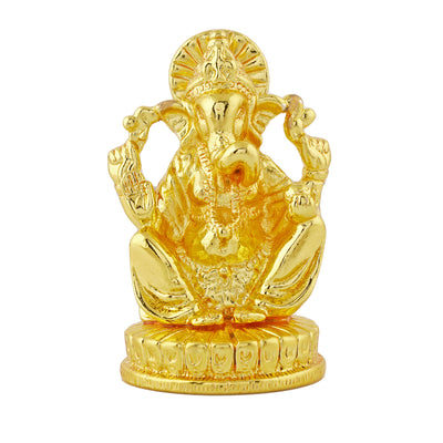 Estele Gold Plated Spiritual Lord Ganesh Idol for Gifts & House Warming/Home/Office Decors.