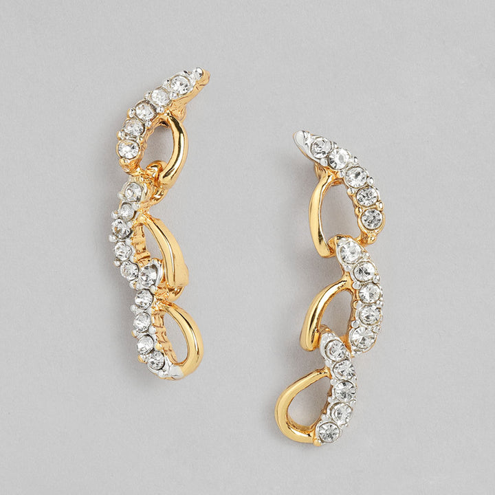 Estele Gold Plated Sparkling Necklace Set with Austrian Crystals for Women