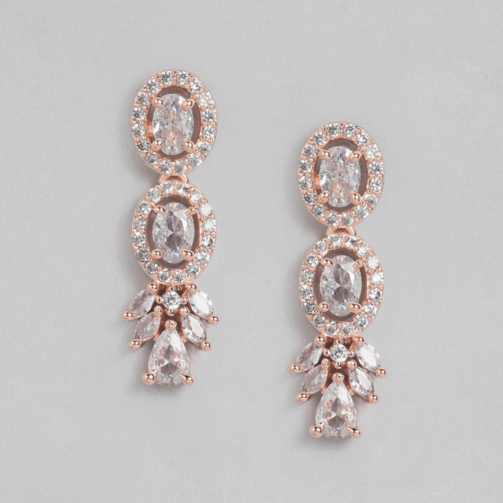 Estele Rose Gold Plated CZ Exquisite Necklace Set for Women