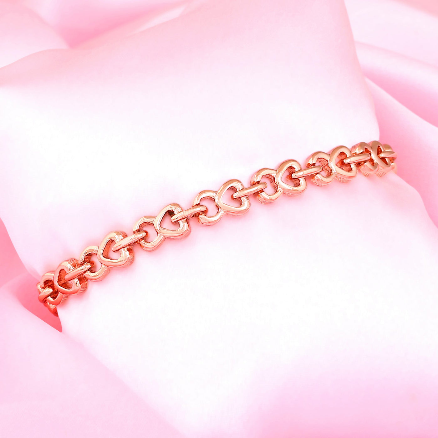 Estele Rose Gold Plated See-Saw Tennis Bracelet for Women
