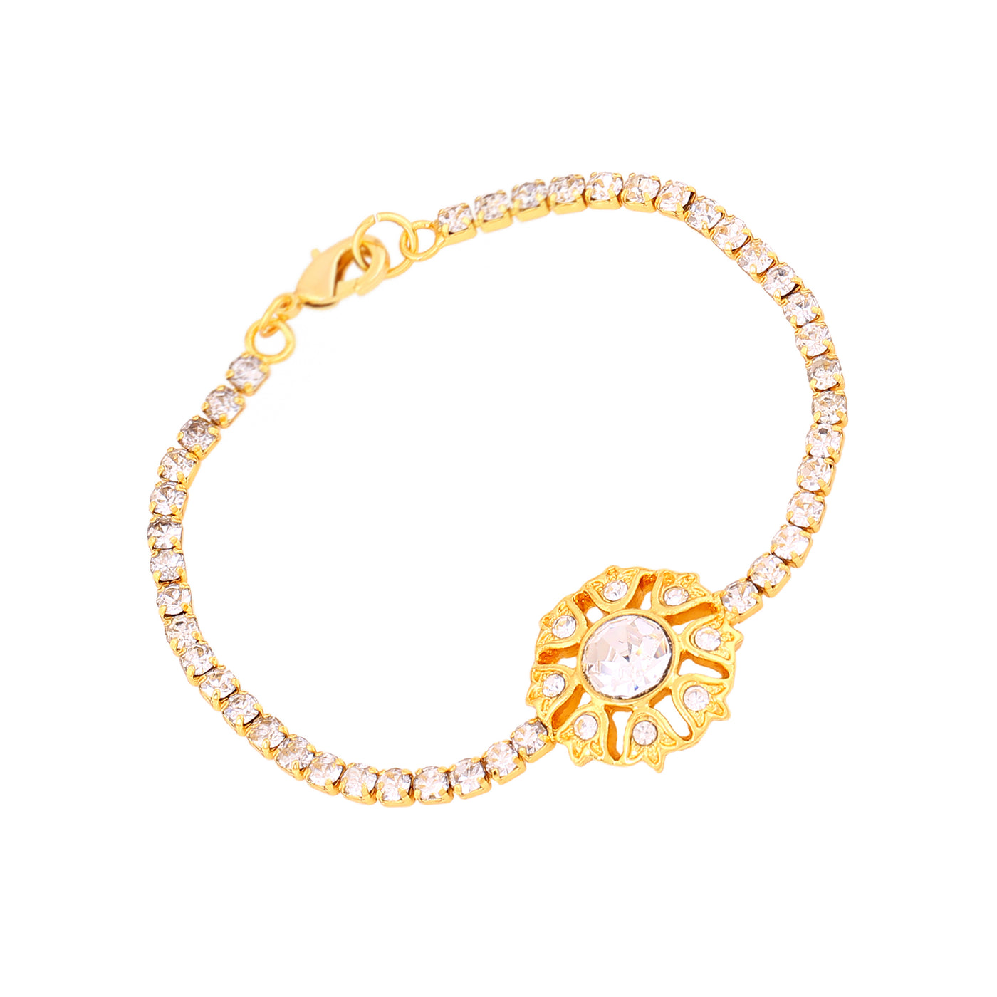 Estele Gold Plated Star Ribbon Cuff Bracelet for women
