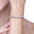Estele Rosegold Plated Sparkling White American Diamonds Bracelet for Girls & Women