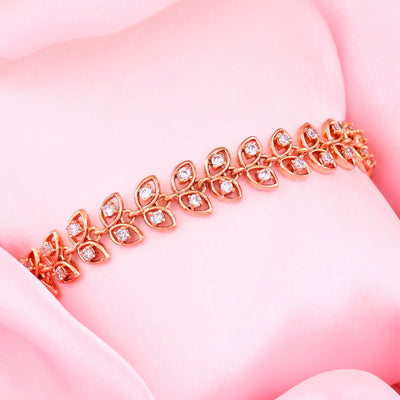 Estele Rose Gold Plated CZ Beautiful Designer Bracelet with Crystals for Women