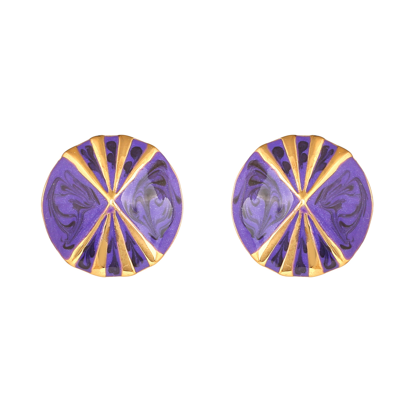 Estele Gold Plated Round Shaped Stud Earrings for Women