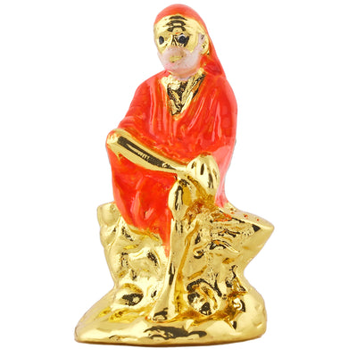 Estele Gold Plated Enamel Lord Sai Baba Idol