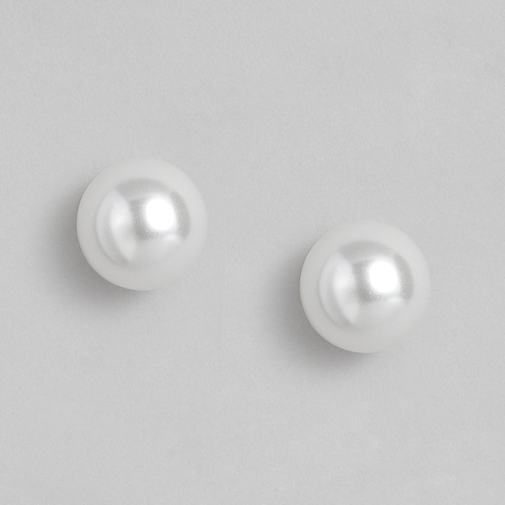 Estele Gold Plated Gorgeous Double Line Pearl Necklace Set for Women