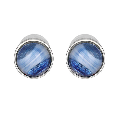 Blue Colour Round Stud Earrings